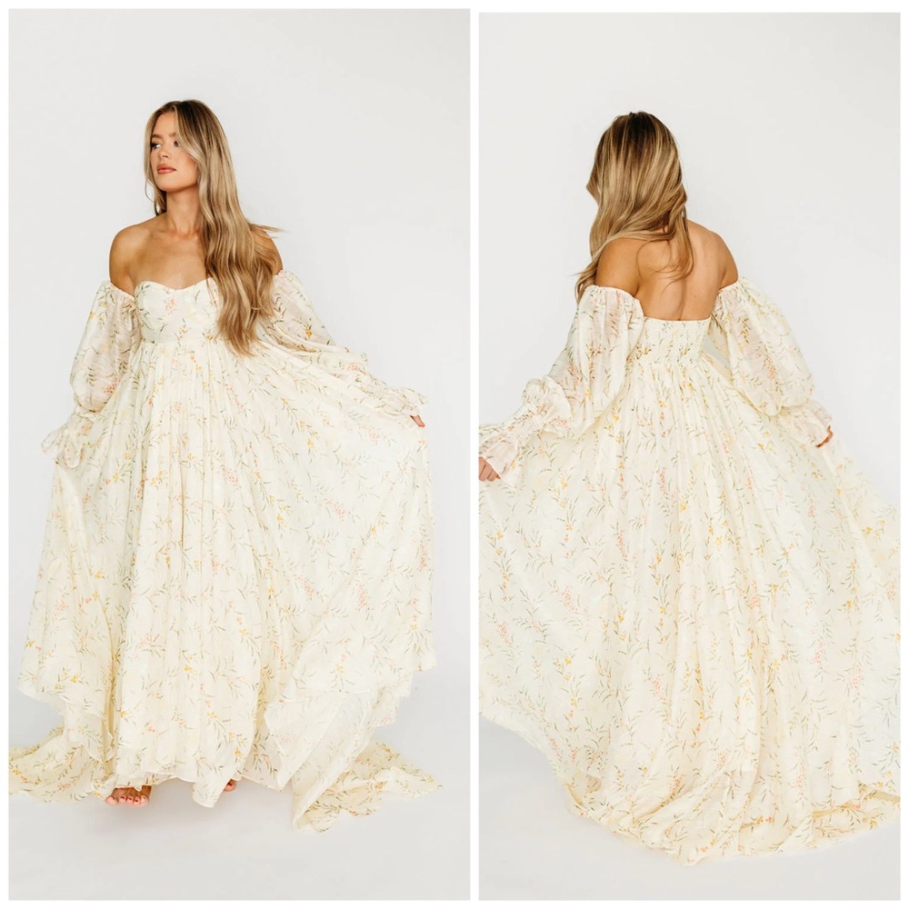 Delilah Maxi Dress with Train - Bump Friendly